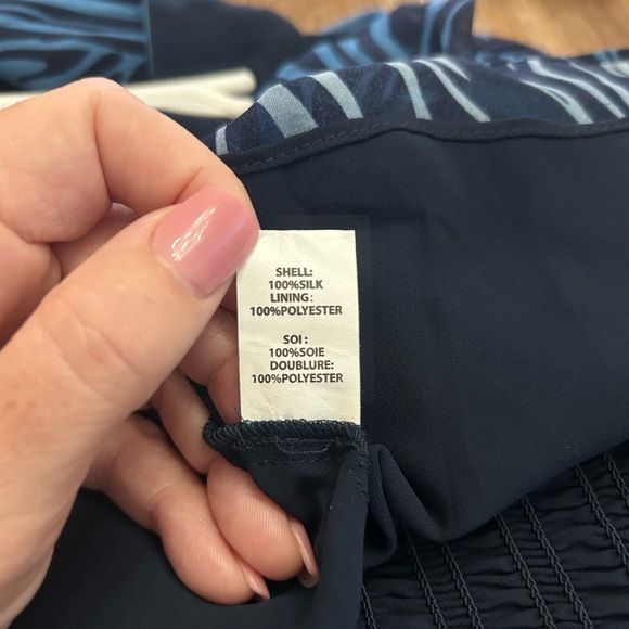 NWT Ramy Brook Zebra Print Silk Halter Mini Dress Blue L Resort Party - Picture 10 of 10